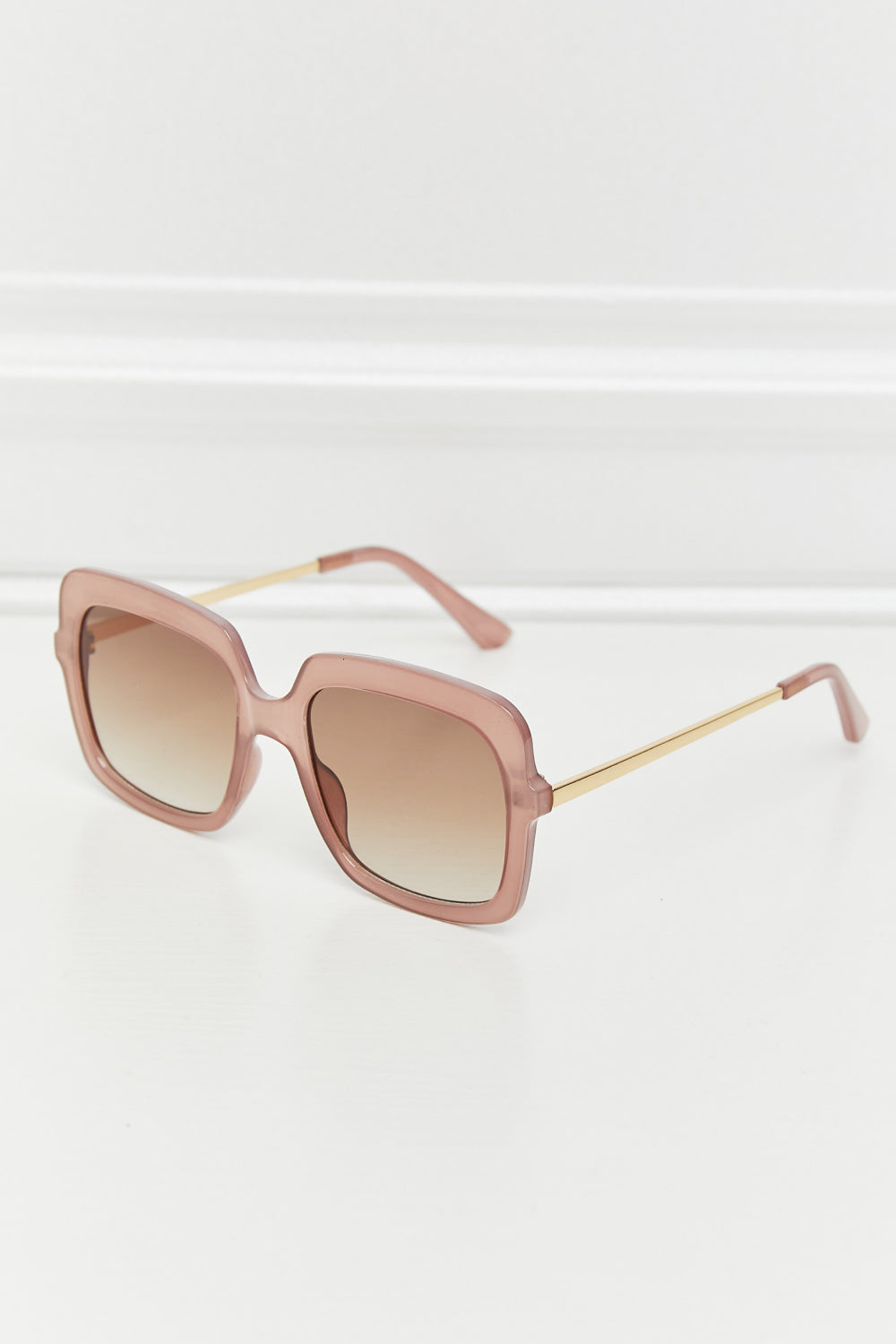 Square Temple Sunglasses in Khaki