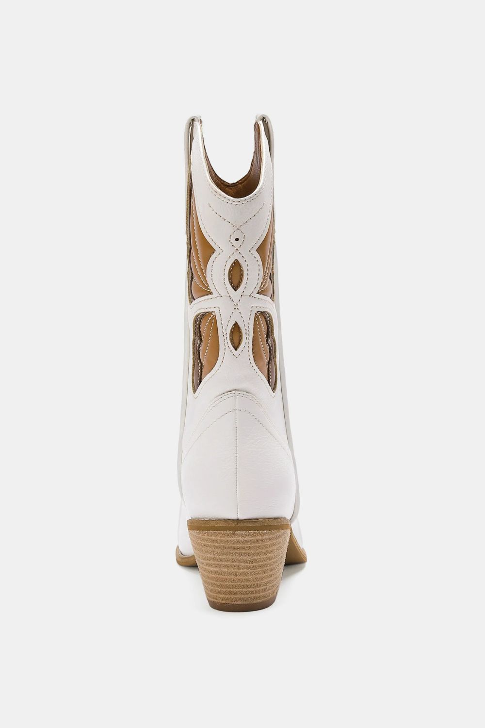 Butterfly Cut Detail Point Toe Boots in White