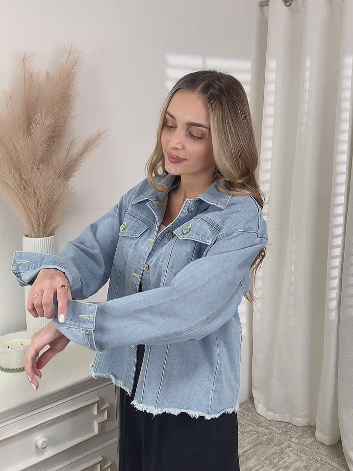 Raw Hem Denim Jacket